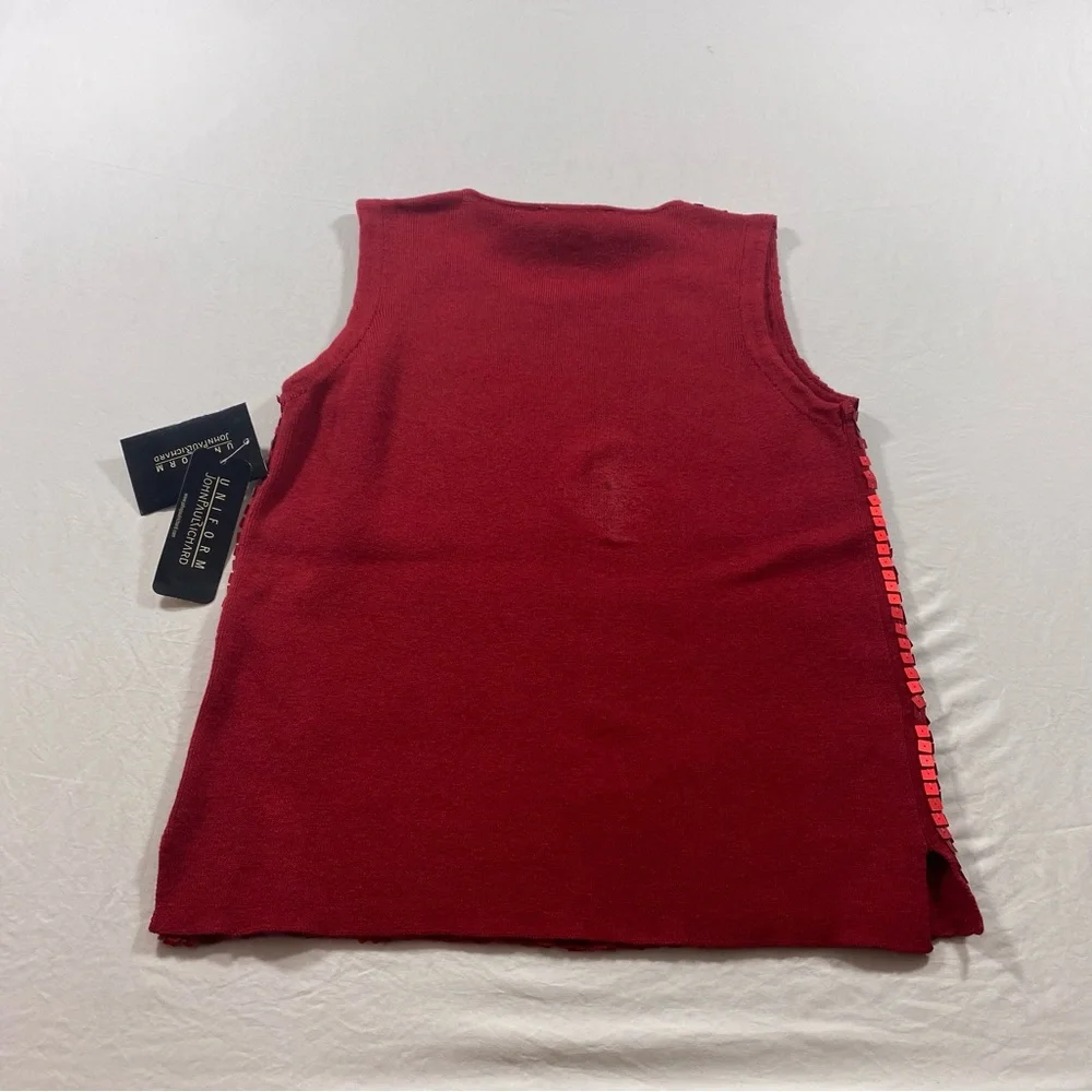 JohnPaulRichard Top Sequins Shimmering Red Tank Top Christmas Holiday - Picture 9 of 9